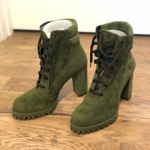 Stuart Weitzman Cyler Boot Green Suede